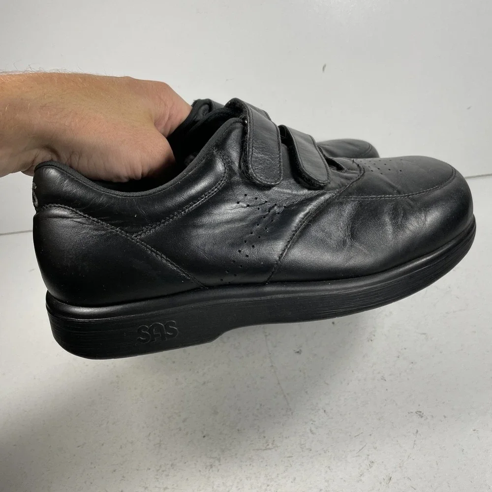 SAS VTO Leather Tripad Comfort Walking Shoe Black Leather Men 9.5 WWW Extra Wide